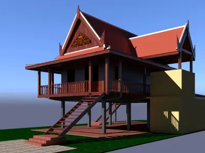 Wood House 3D model