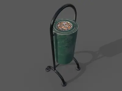 Bin Trash Box Rubbish Bin 3D model Low-poly 3D model