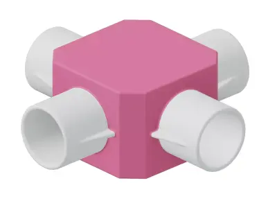 Kids Four Way Junction Box Toy 3D model