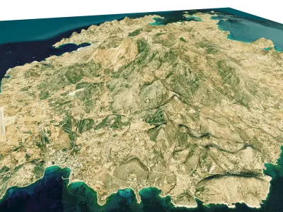 Paros island full 3d model terrain 3D model