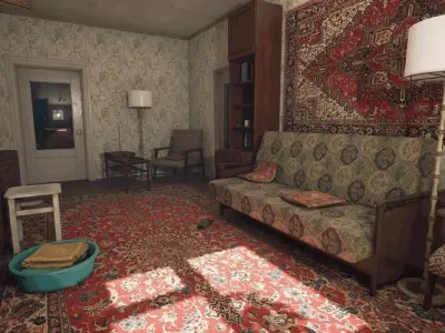 Post Soviet Room  - UE5 Low-poly 3D model