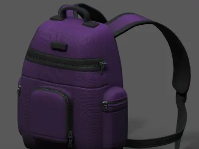 Backpack bag baggage Color 3d low poly Low-poly 3D model 3D model