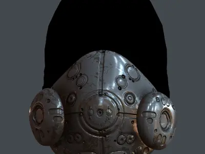 Gas mask helmet 3d model scifi Low-poly Low-poly 3D model Low-poly 3D model 79