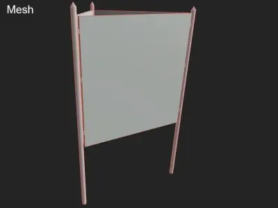 Standing billboard Low-poly 3D model
