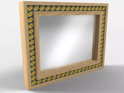 Sunflower Mirror Espejo Girasol 3D model