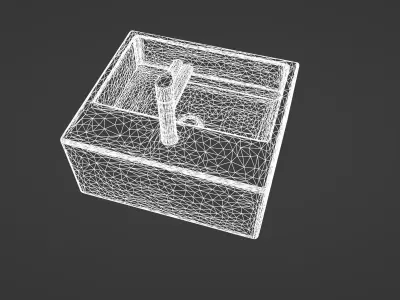 Modern Wall-Mounted Rectangular Sink with Chrome Faucet 3D model