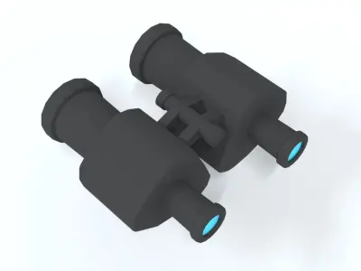Low Poly Cartoon Binoculars Low-poly 3D model