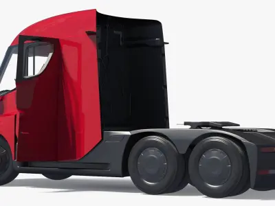  Tesla Semi Electric Truck Red Rigged 