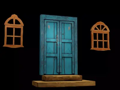 Asian Village House - Concept Art Low-poly 3D model