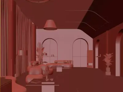 Modern Clinic Reception Waiting Area 3ds Max Corona 3D model