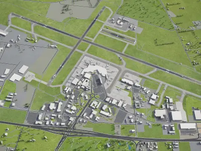 Christchurch - Airport - CHC Low-poly 3D model