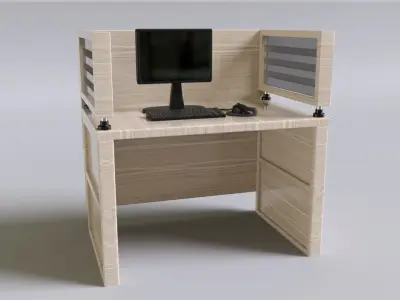 Call Center Station - Office Low-poly 3D model