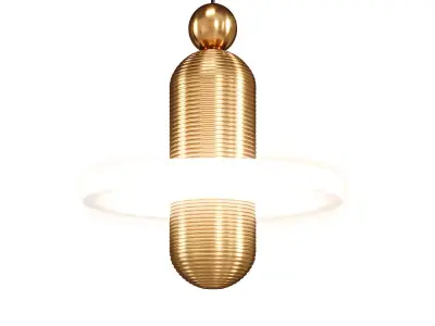 SPECTATOR gold pendant light with circular shape 3D model