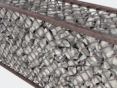 Gabion cage rock stone n2 3D model