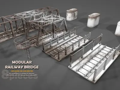Modular Railway Bridge Pack 3D model