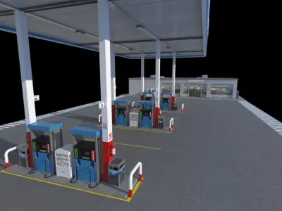 Gas Station JahazArt Low-poly 3D model