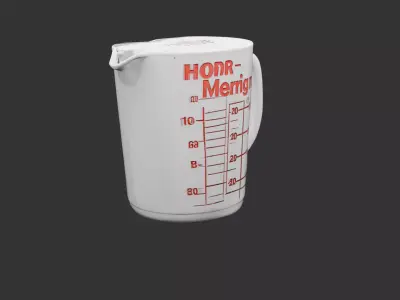 Glass Measuring Cup Low-poly 3D model