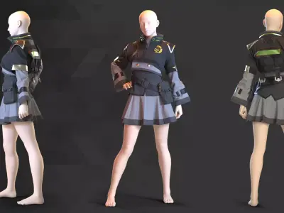 Sci-Fi Fantasy Wear - 58 Marvelous Designer and Clo3D 3D model
