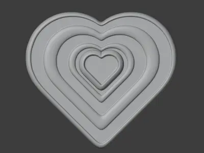 Heart Shaped Wall Lamp Low-poly 3D model