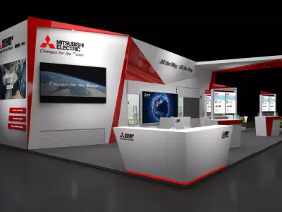 Mitsubishi exhibition booth at CIOE 2021 3D model