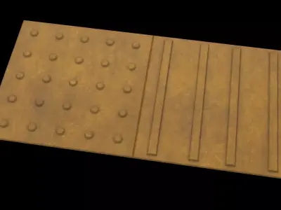 Japanese tactile tile Low-poly 3D model