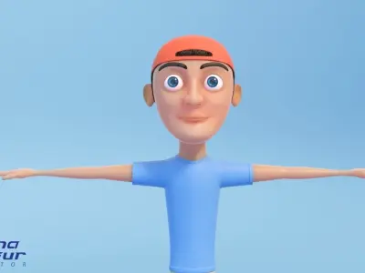 Teenager Boy 3D Character Low-poly 3D model