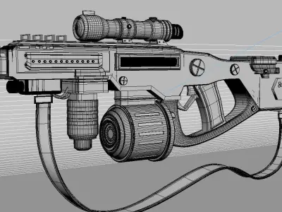 sci-fi gun 3d model Low-poly 3D model