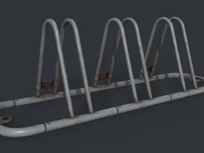 Bike Rack 6 PBR Game Ready Low-poly 3D model