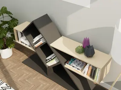 SlantEdge Bookshelf Free low-poly 3D model
