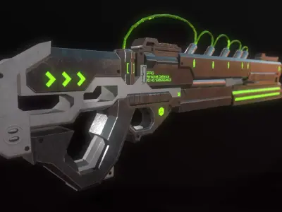 Sci-Fi Railgun 2 Low-poly 3D model