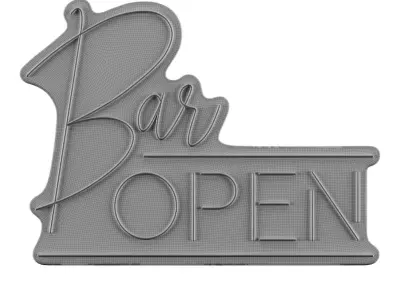 Bar Open Neon Sign 3D model purchase