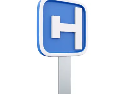 3d side road icon 3D model