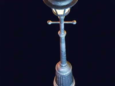 Street lamp of the 18th and 20th centuries Low-poly 3D model