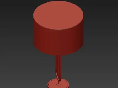 Chandelier table lamp with marble base and shade 3D model