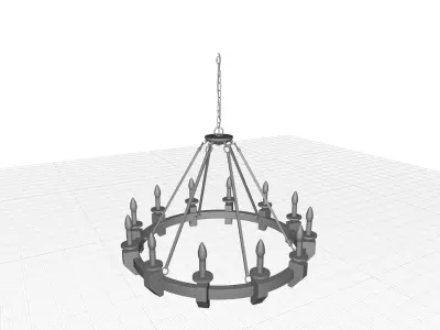 Geraghty Light Candle Style Wagon Wheel Chandelier  3D model