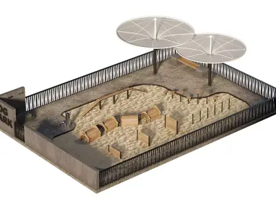 Dog walking area 3 3D model