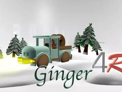 Gingerbread Village V2 vehicul fun 3D model
