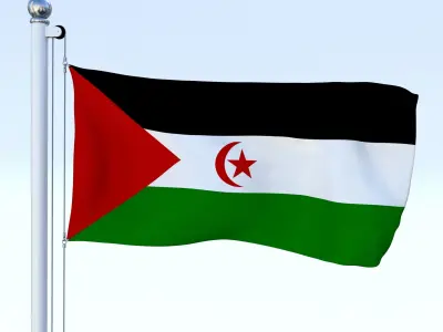 All African Flag Pack Low-poly 3D model