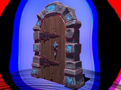 Dungeon Door Low-poly 3D model