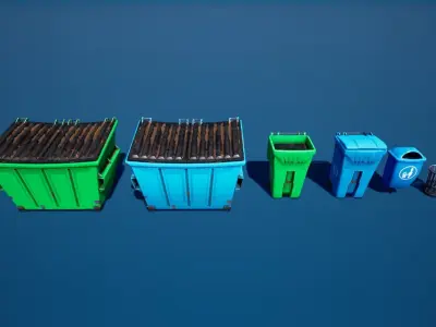 City Street Props Stylized Low-poly 3D model