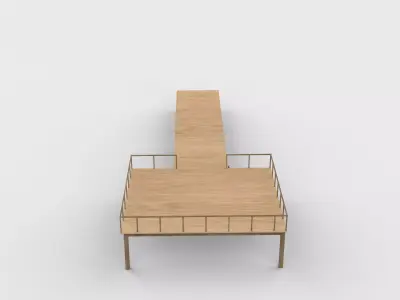 Wooden pier river dock  3D model