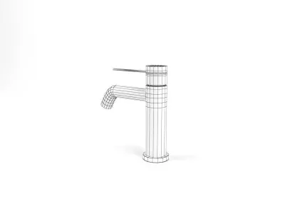 Faucet 3 chrome spout mixer tap Low-poly 3D model