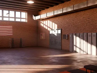Boxing Gym - Blender Scene Low-poly 3D model