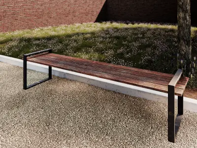 PARK BENCH Low-poly 3D model