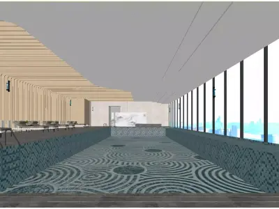 indoor heated swimming pool 3D model