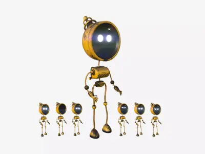 Cute Robot D05 Security - SciFi Character Design Low-poly 3D model