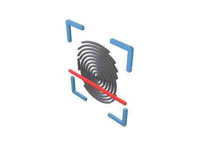Fingerprint Recognition Icon v1 002 Free low-poly 3D model