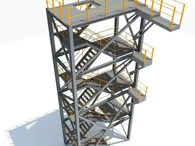 10 Industrial Towers  3D model