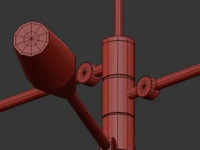 Paulette light chandelier - gold 3D model