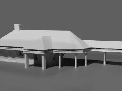 Historic Croton North Train Station Low Poly Railway Building  3D print model